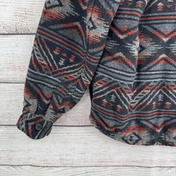 Jachs New York Sherpa Lined Southwest Knit Shacket Jacket Men's Size L Black/Blu - Picture 13 of 14